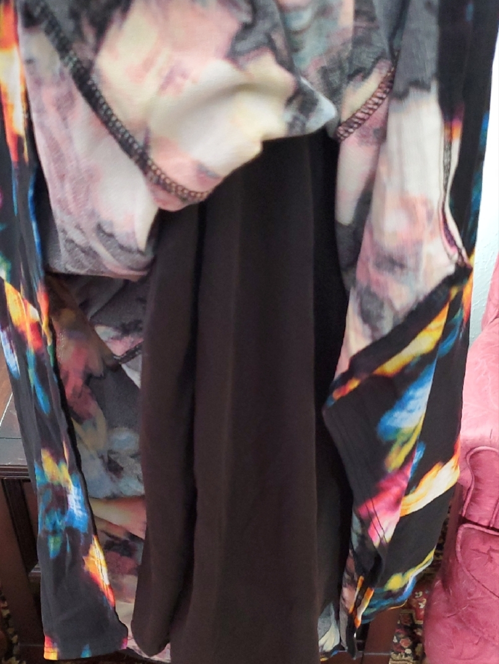 NY Collection Black Midi Dress with Vibrant Floral Print - Picture 10 of 11